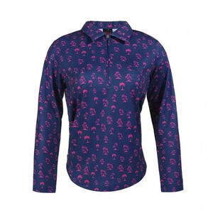 Golf Goddess Performance Pullover Long Sleeve Polo -  Palms